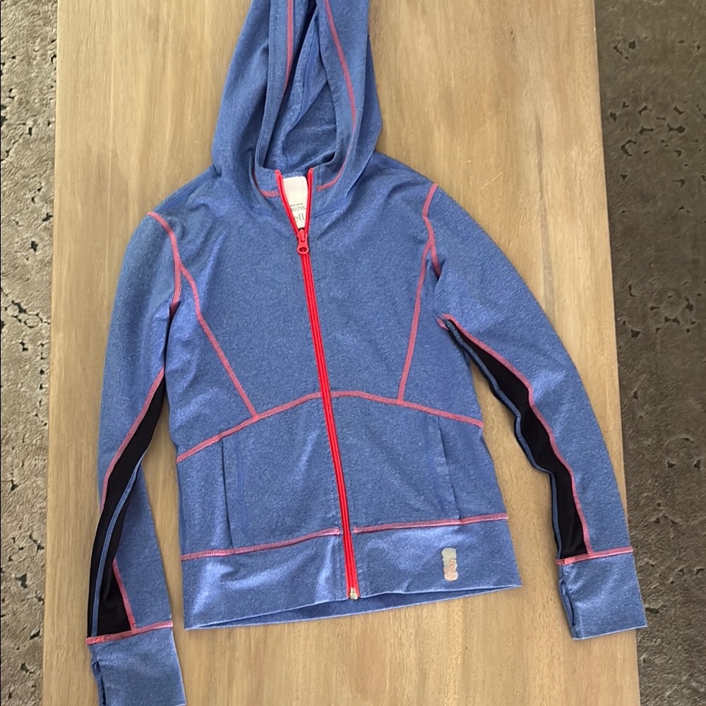 Zella girls Blue and orange Zip-Up Hoodie